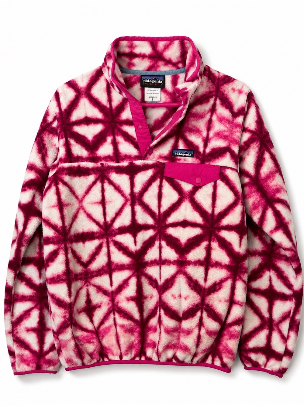 Patagonia Synchilla Snap-T Fleece Pullover Women’s Small Pink Geometric